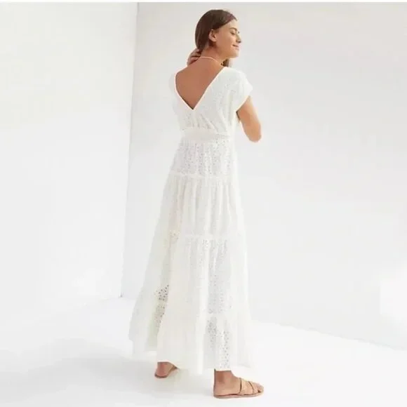 Anthropologie White Eyelet Maxi Dress - Picture 4 of 16